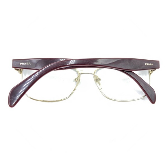 Prada VPR 65R UAN-1O1 Burgundy Red Gold Square Eyeglasses Frames 53-16 140 Italy - Picture 11 of 12